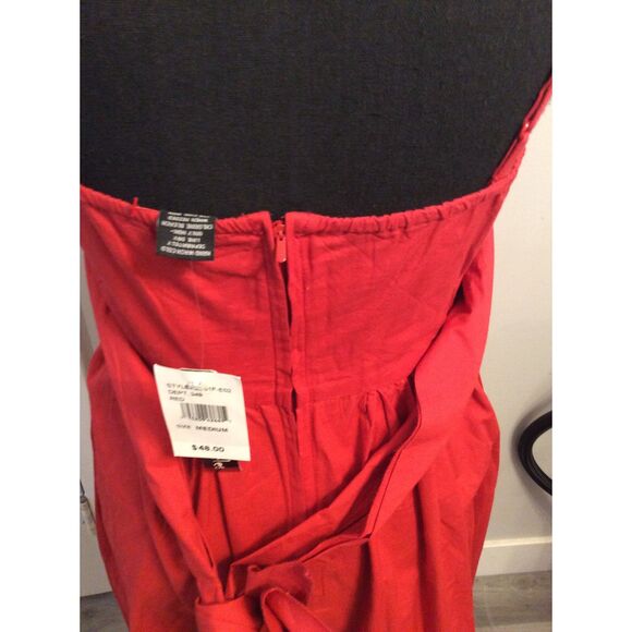New NWT Red Summer Dress Cotton Fire Los Angeles Size Medium M - Picture 5 of 6